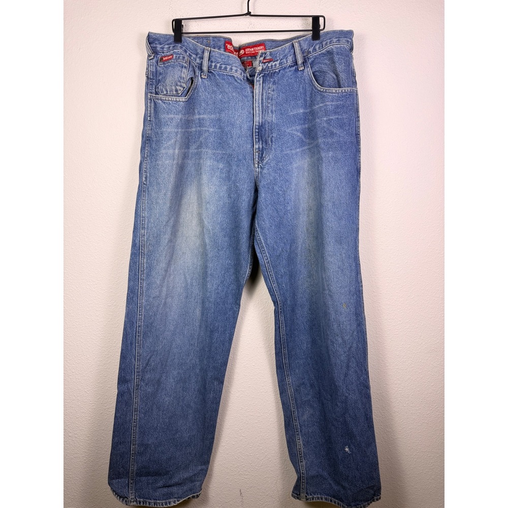 Ecko Unltd Denim Foundry Mens Baggy Wide Leg Jeans Blue 40 Streetwear Y2K 90s